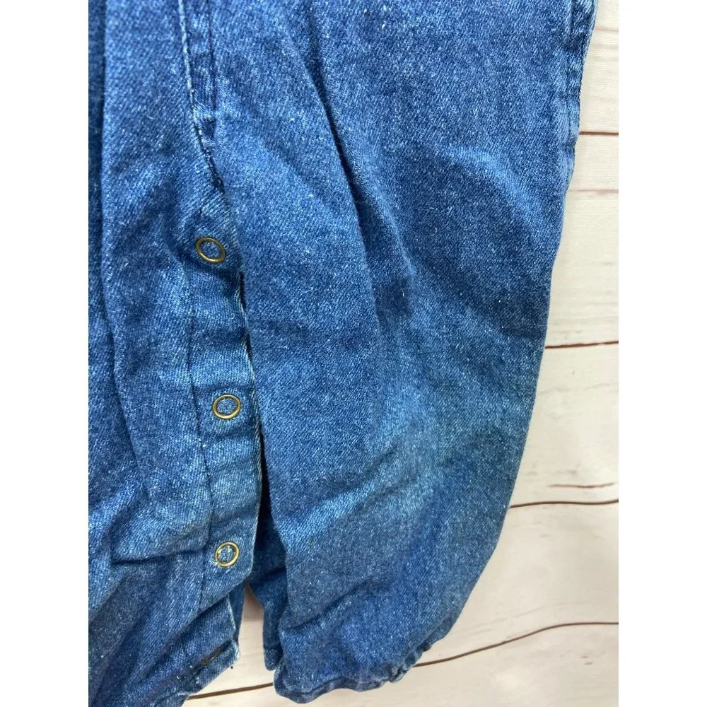 Okie‎ Dokie Garden Girl Blue Jeans Overalls With Green Polka Dotted Shirt Outfit